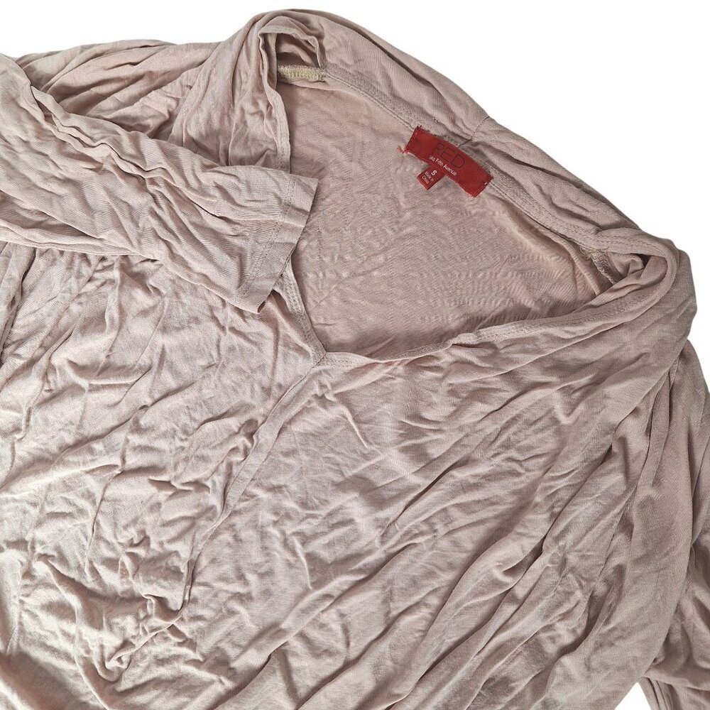 Saks Fifth Avenue Pink Drape Top Blouse Small